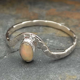 Dainty Opal sterling silver ring